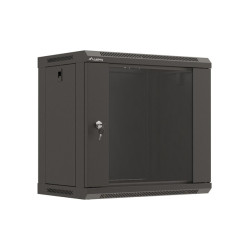 LANBERG 19'' RACKOVÁ SKRIŇA PRO MONTÁŽ NA STENU 9U/540X350 (FLAT PACK) S PROSKLENÝMI DVERMI ČIERNA