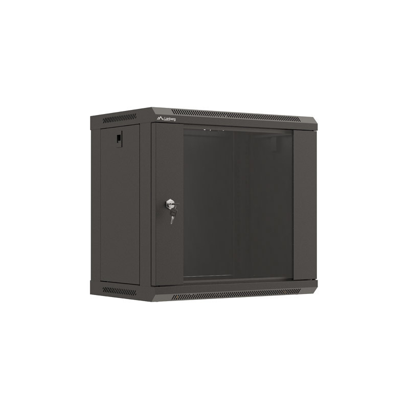 LANBERG 19'' RACKOVÁ SKRIŇA PRO MONTÁŽ NA STENU 9U/540X350 (FLAT PACK) S PROSKLENÝMI DVERMI ČIERNA