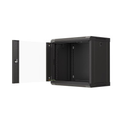 LANBERG 19'' RACKOVÁ SKRIŇA PRO MONTÁŽ NA STENU 9U/540X350 (FLAT PACK) S PROSKLENÝMI DVERMI ČIERNA