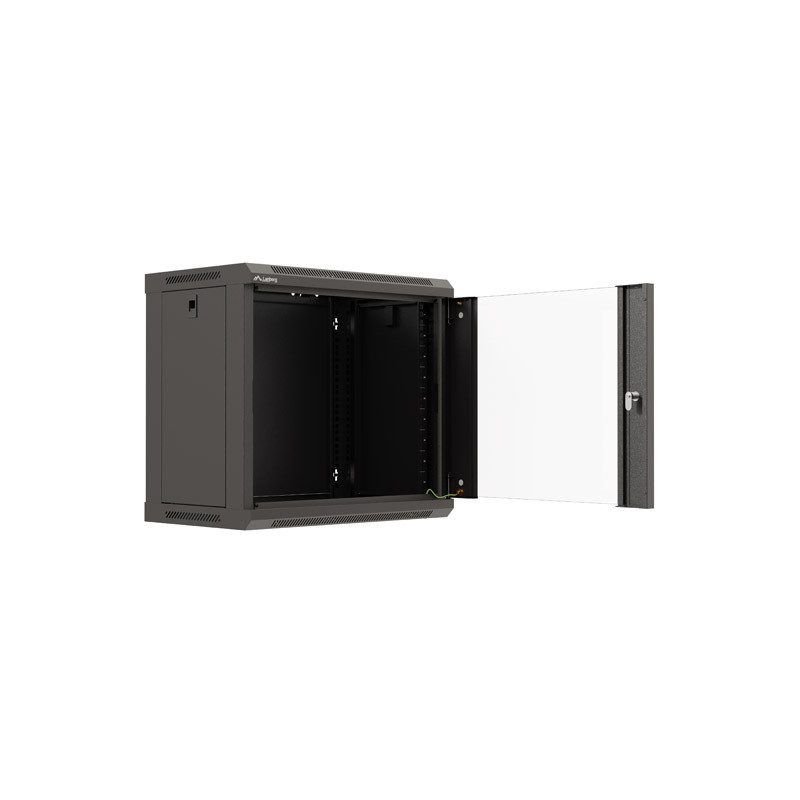 LANBERG 19'' RACKOVÁ SKRIŇA PRO MONTÁŽ NA STENU 9U/540X350 (FLAT PACK) S PROSKLENÝMI DVERMI ČIERNA