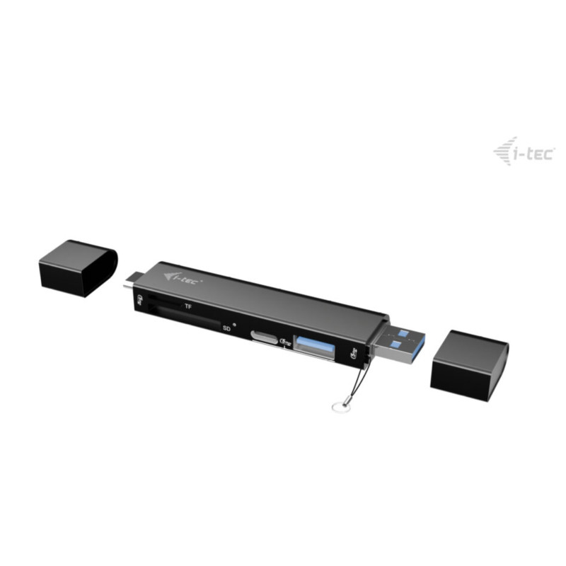 i-tec USB-C/USB-A Dongle SD/microSD karta reader + 2x USB port (1x USB-A, 1x USB-C)