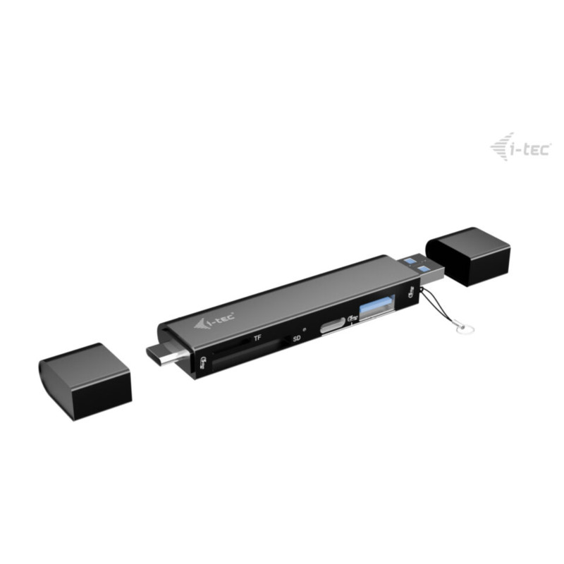 i-tec USB-C/USB-A Dongle SD/microSD karta reader + 2x USB port (1x USB-A, 1x USB-C)