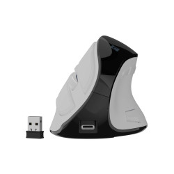 Vertikálna bezdrôtová myš Natec EUPHONIE PRO/Vertikálna/Blue Sense/Pre pravákov/2 400 DPI/USB+BT/Biela