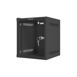LANBERG RACKOVÁ SKRIŇA 10'' PRO MONTÁŽ NA STENU 6U/280X310 (FLAT PACK) S PROSKLENÝMI DVERMI ČIERNA
