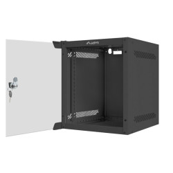 LANBERG RACKOVÁ SKRIŇA 10'' PRO MONTÁŽ NA STENU 6U/280X310 (FLAT PACK) S PROSKLENÝMI DVERMI ČIERNA