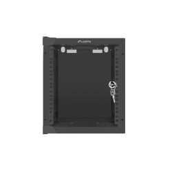 LANBERG RACKOVÁ SKRIŇA 10'' PRO MONTÁŽ NA STENU 6U/280X310 (FLAT PACK) S PROSKLENÝMI DVERMI ČIERNA