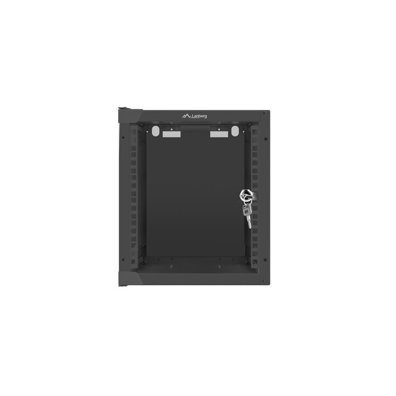LANBERG RACKOVÁ SKRIŇA 10'' PRO MONTÁŽ NA STENU 6U/280X310 (FLAT PACK) S PROSKLENÝMI DVERMI ČIERNA