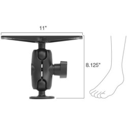 NONAME - RAM zostava - základňa 11''x 3'' s krátkym ramenom a guľatou základňou 3,68''s guľovým kĺbom 2,25''