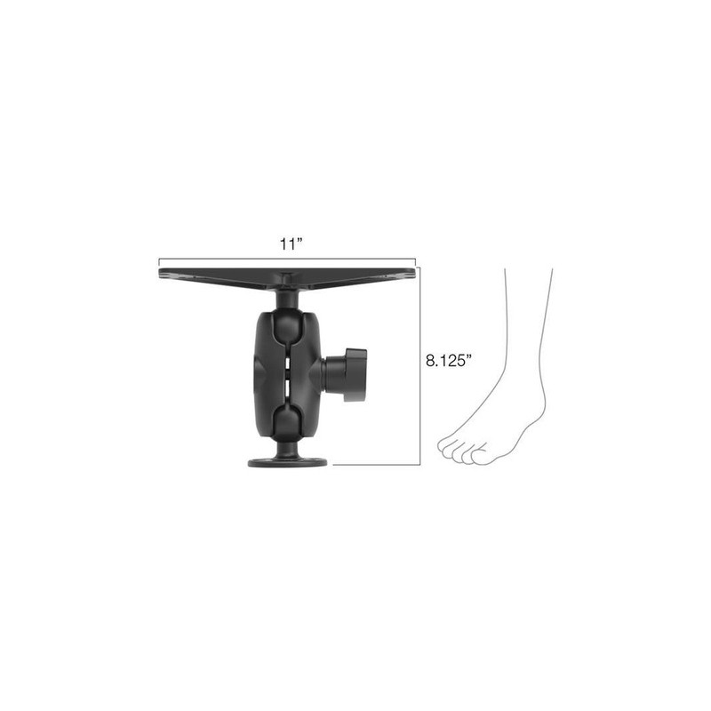 NONAME - RAM zostava - základňa 11''x 3'' s krátkym ramenom a guľatou základňou 3,68''s guľovým kĺbom 2,25''