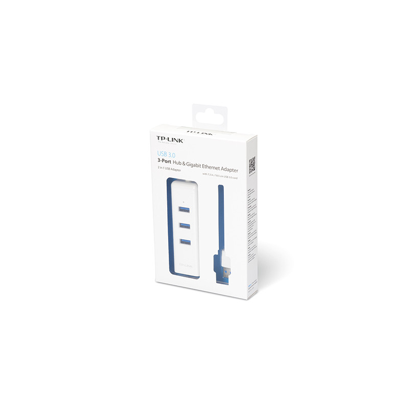 TP-Link UE330 USB 3.0 3-portový USB hub & gigabitový ethernet adaptér