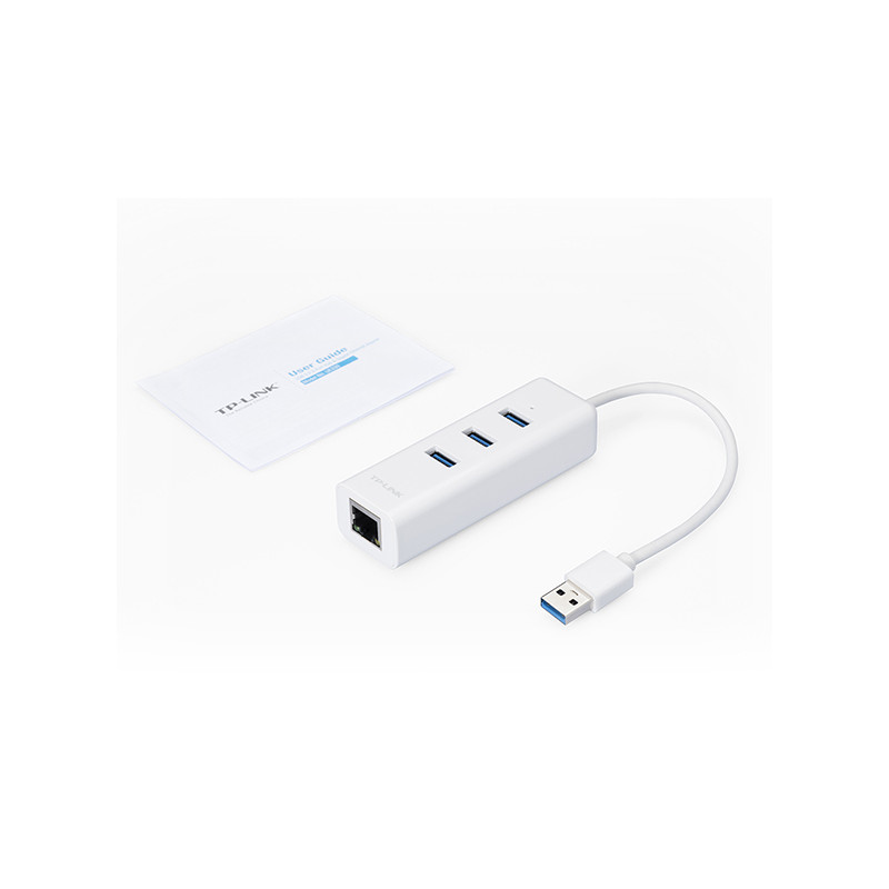 TP-Link UE330 USB 3.0 3-portový USB hub & gigabitový ethernet adaptér