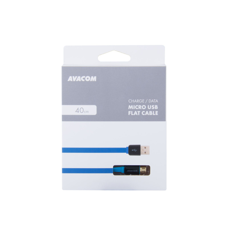 Kabel AVACOM MIC-40B USB - Micro USB, 40cm, modrá