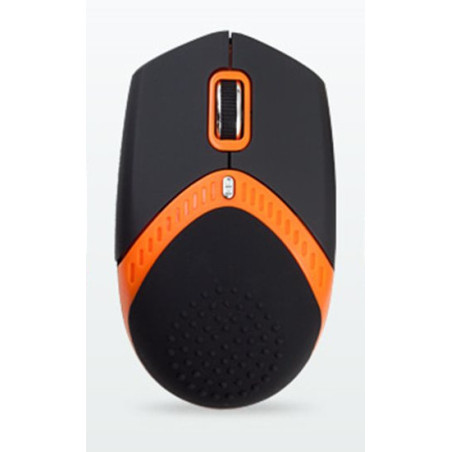 AMEI AM-M101O/Ergonomická/Optická/1 600 DPI/Drôtová USB/Čierna-oranžová