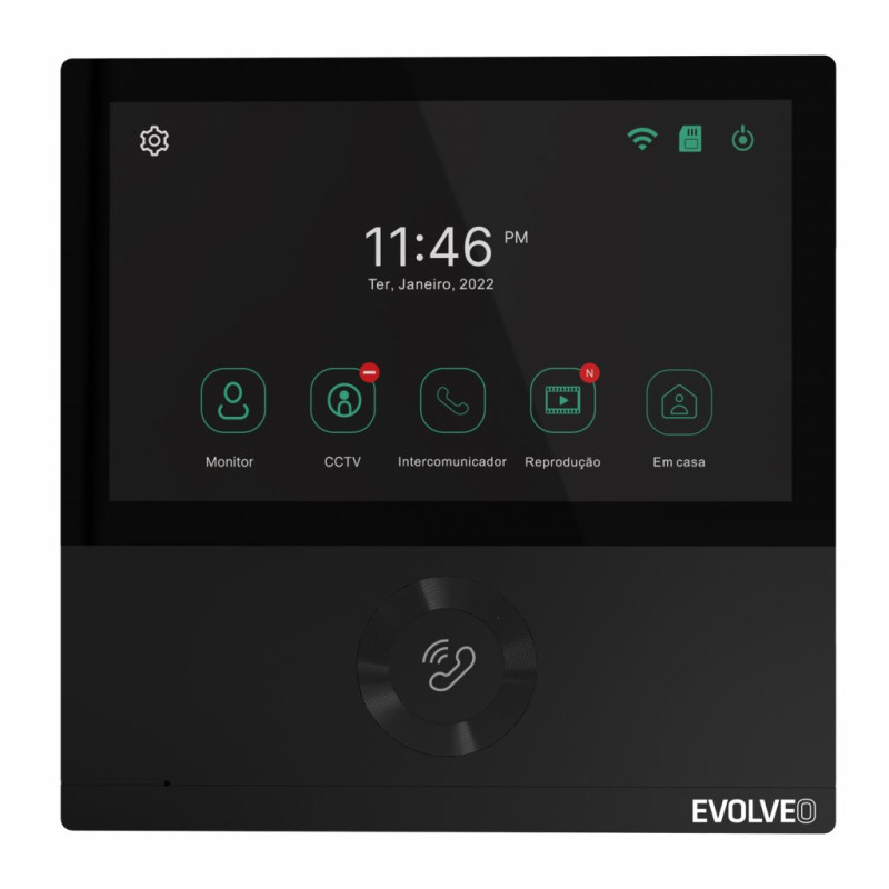 EVOLVEO DoorPhone AHD7, Sada domáceho WiFi videotelefónu s ovládaním brány alebo dverí, černý monitor