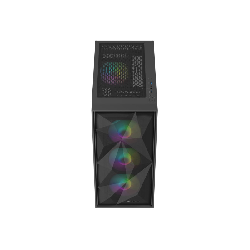 Počítačová skriňa Genesis DIAXID 605 ARGB/Midi Tower/Transpar./Čierna