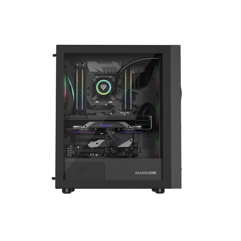 Počítačová skriňa Genesis DIAXID 605 ARGB/Midi Tower/Transpar./Čierna