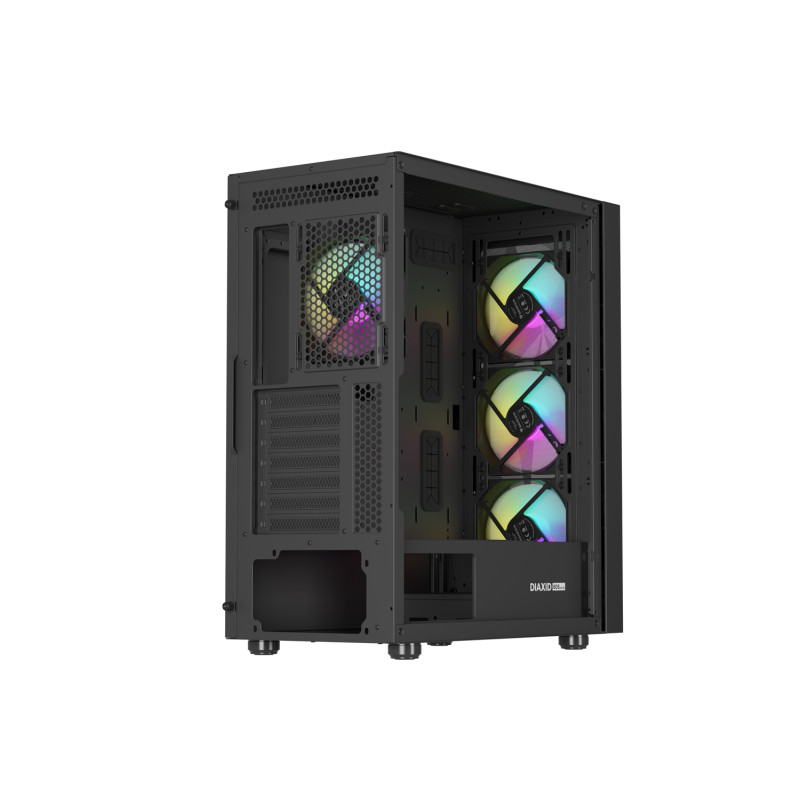 Počítačová skriňa Genesis DIAXID 605 ARGB/Midi Tower/Transpar./Čierna