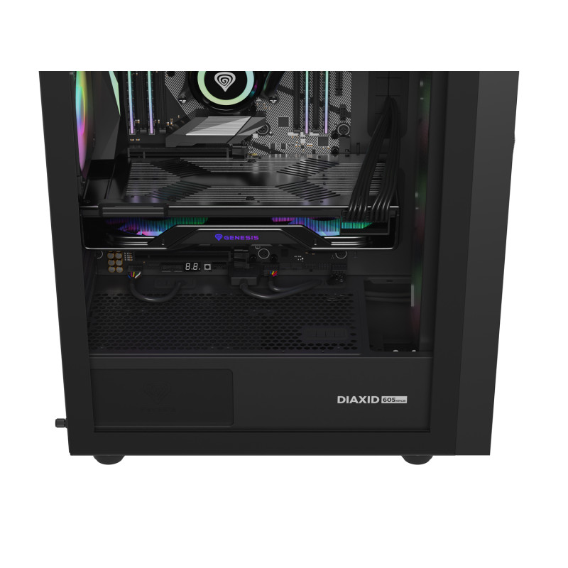 Počítačová skriňa Genesis DIAXID 605 ARGB/Midi Tower/Transpar./Čierna