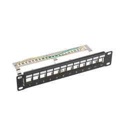 LANBERG PATCH PANEL 12 PORTOV 1U 19'' FTP PRO MODULY KEYSTONE ČIERNY V2
