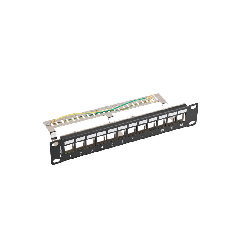 LANBERG PATCH PANEL 12 PORTOV 1U 19'' FTP PRO MODULY KEYSTONE ČIERNY V2