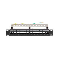LANBERG PATCH PANEL 12 PORTOV 1U 19'' FTP PRO MODULY KEYSTONE ČIERNY V2