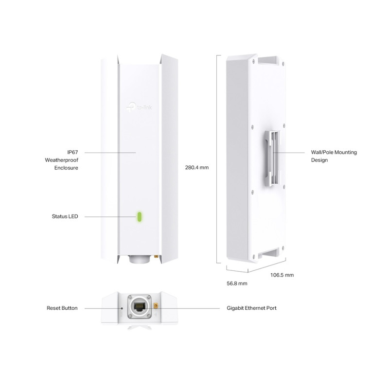 TP-Link EAP623-Outdoor HD AX1800 WiFi6 AP Omada SDN