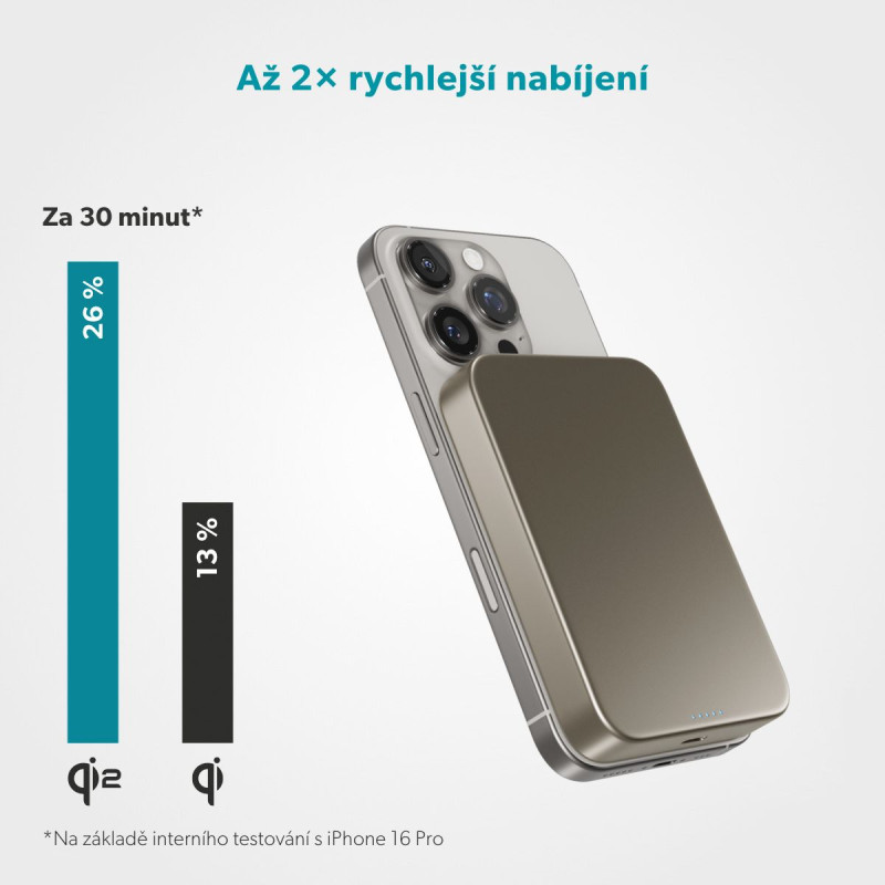Epico Qi2 10000mAh Alu Mag+ PowerBanka EM71b-titán