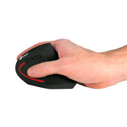 Myš C-TECH VEM-09/Vertikálna/Optická/Pre pravákov/1 600 DPI/Bezdrôtová USB/Čierna