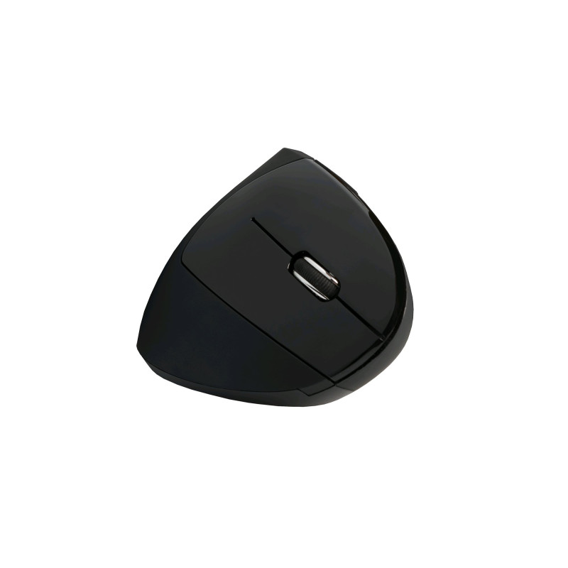 Myš C-TECH VEM-09/Vertikálna/Optická/Pre pravákov/1 600 DPI/Bezdrôtová USB/Čierna