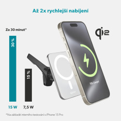 Epico Qi2 Mag+ ultra tenká autonabíjačka - biela