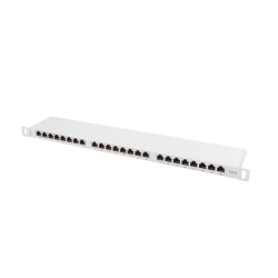 LANBERG PATCH PANEL 24 PORTOV 0,5U 19'' CAT.6 FTP TIENENÝ ŠEDÝ