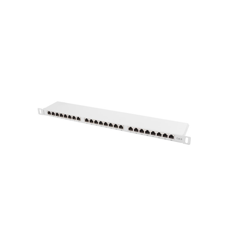LANBERG PATCH PANEL 24 PORTOV 0,5U 19'' CAT.6 FTP TIENENÝ ŠEDÝ