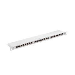 LANBERG PATCH PANEL 24 PORTOV 0,5U 19'' CAT.6 FTP TIENENÝ ŠEDÝ