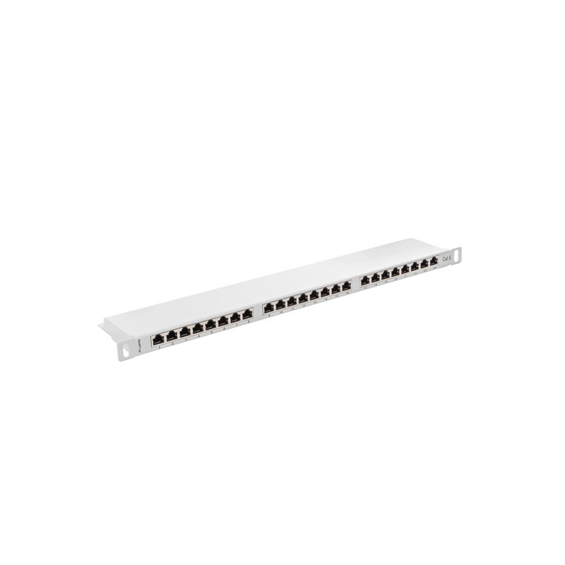 LANBERG PATCH PANEL 24 PORTOV 0,5U 19'' CAT.6 FTP TIENENÝ ŠEDÝ