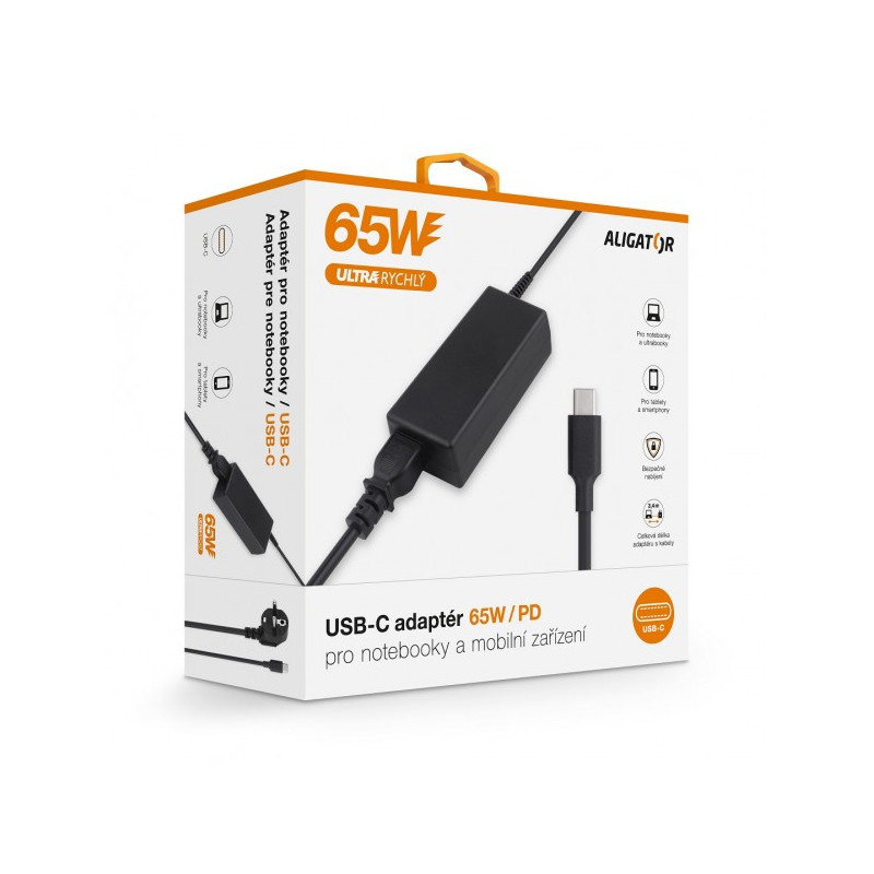 Aligator Power Delivery 65W USB-C adaptér
