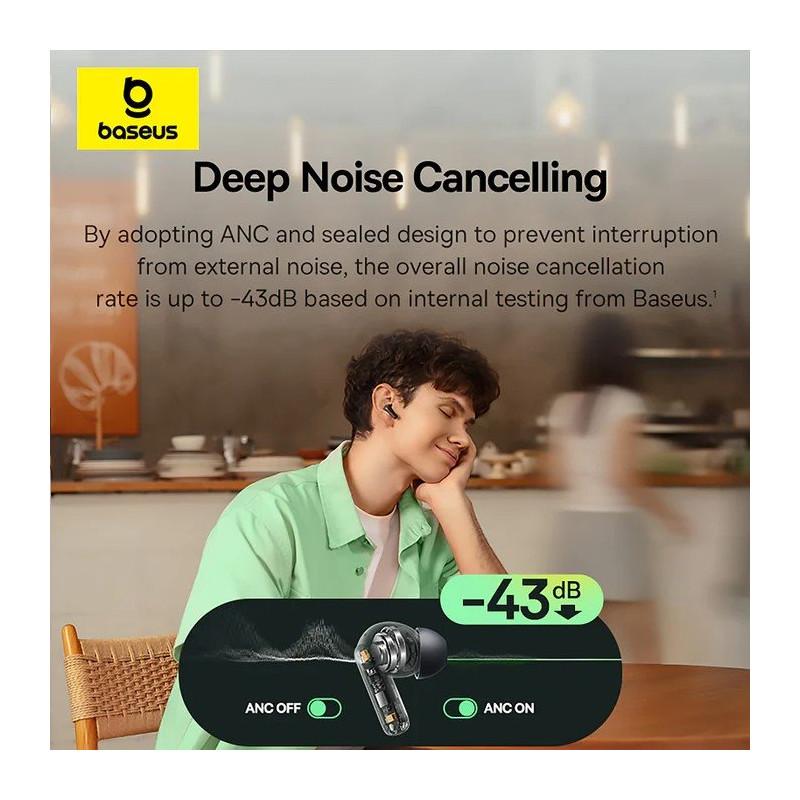 NONAME - Baseus Bass BP1 NC In-Ear Bezdrôtové Slúchadlá Galaxy Blue