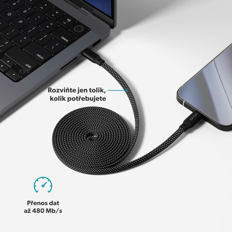 Epico UltraLink 240W magnetický kábel 1.5m USB-C