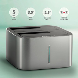AXAGON ADSA-DC, USB-C 5Gbps - 2x SATA 6G 2.5''/3.5'' SSD/HDD CLONE DUAL dokovacia stanica