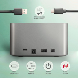 AXAGON ADSA-DC, USB-C 5Gbps - 2x SATA 6G 2.5''/3.5'' SSD/HDD CLONE DUAL dokovacia stanica