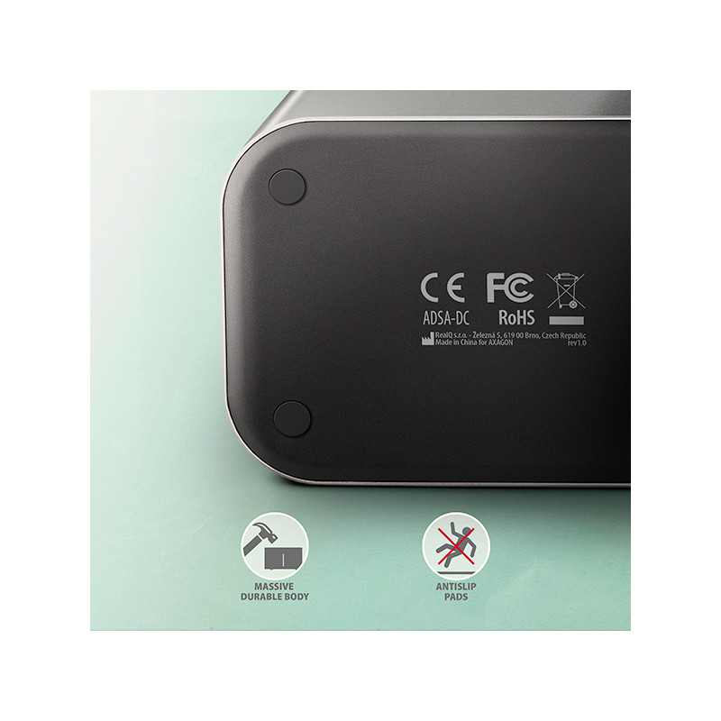AXAGON ADSA-DC, USB-C 5Gbps - 2x SATA 6G 2.5''/3.5'' SSD/HDD CLONE DUAL dokovacia stanica