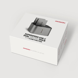 AXAGON ADSA-DC, USB-C 5Gbps - 2x SATA 6G 2.5''/3.5'' SSD/HDD CLONE DUAL dokovacia stanica