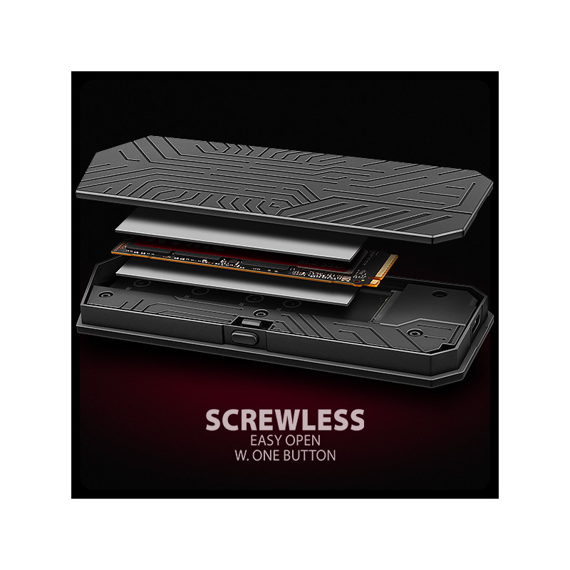 AXAGON EEM2-GAM, USB-C 10Gbps - NVMe & SATA SSD GAME M.2 box, bezšroubový
