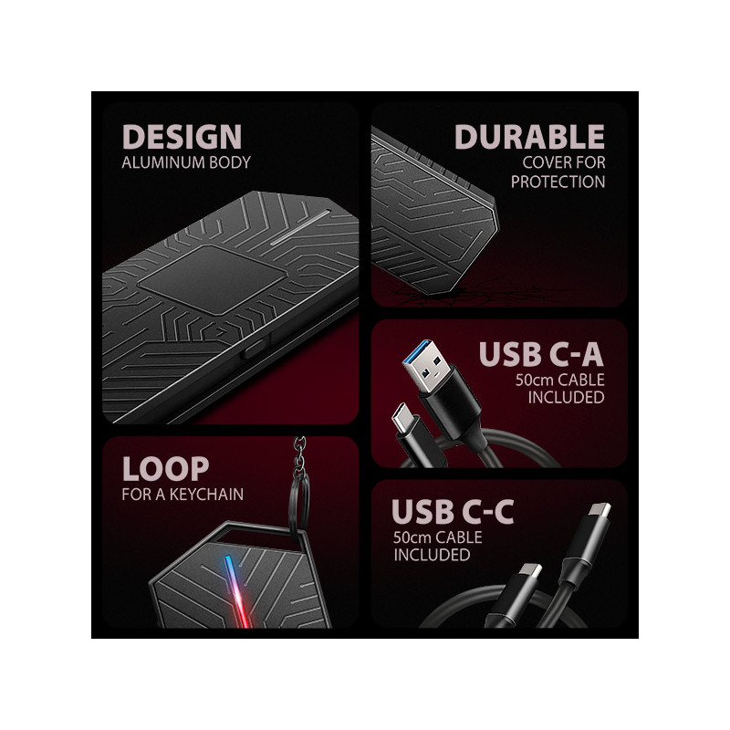 AXAGON EEM2-GAM, USB-C 10Gbps - NVMe & SATA SSD GAME M.2 box, bezšroubový