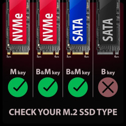 AXAGON EEM2-GAM, USB-C 10Gbps - NVMe & SATA SSD GAME M.2 box, bezšroubový