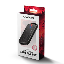 AXAGON EEM2-GAM, USB-C 10Gbps - NVMe & SATA SSD GAME M.2 box, bezšroubový