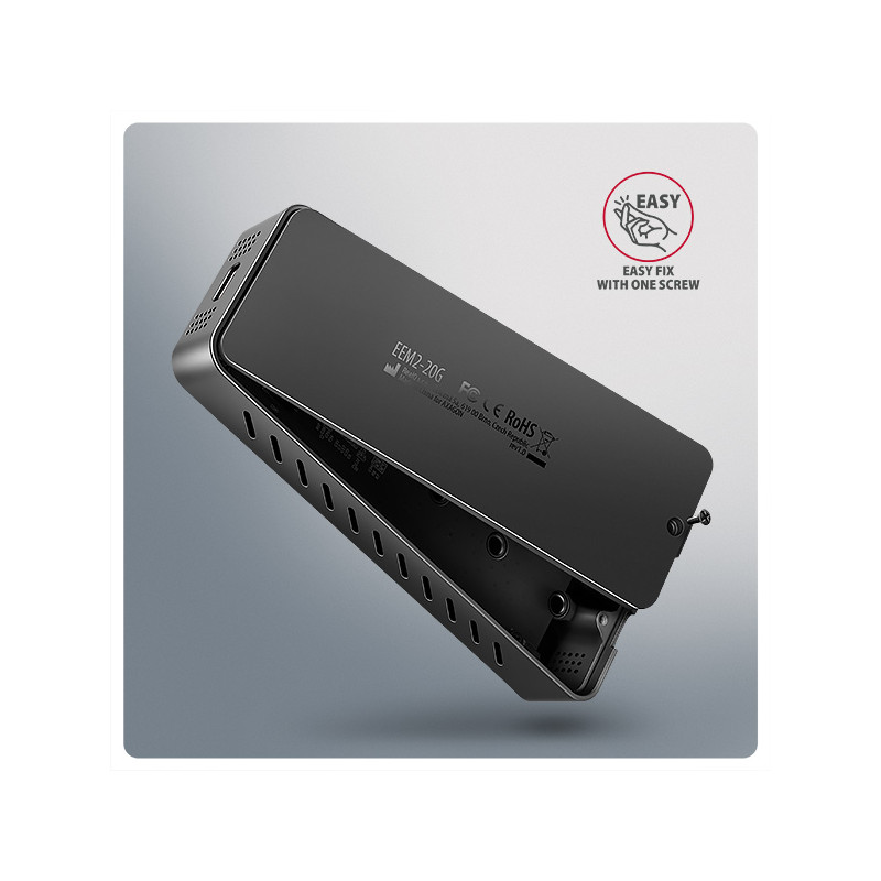 AXAGON EEM2-20G, USB-C 20Gbps - M.2 NVMe SSD kovový ARMORED box