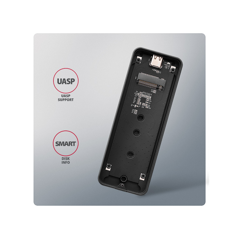 AXAGON EEM2-20G, USB-C 20Gbps - M.2 NVMe SSD kovový ARMORED box