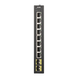 D-Link DIS-100G-10S Priemyselný Gigabit unmanaged switch, 8 GbE, 2 SFP
