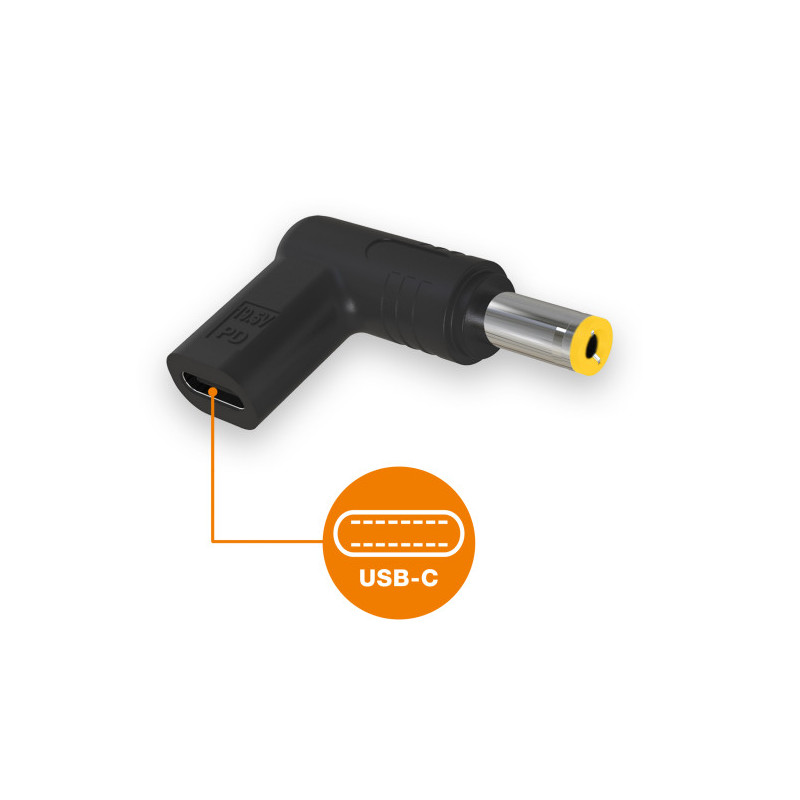 Aligator USB-C napájacia redukcia 5,5x2,5 mm pre notebooky Acer/Asus/HP/Lenovo/Toshiba