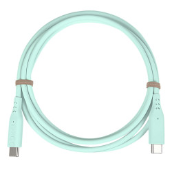 PremiumCord silikónový USB-C 60W, tyrkysový, 1.5m